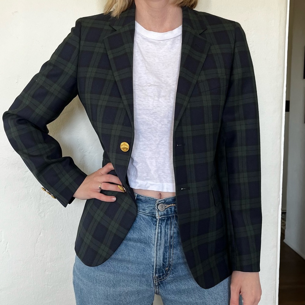 Brooks Brothers Blue and Green Plaid Blazer